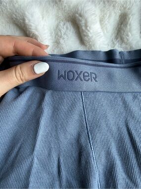 Woxer Ribbed Pima Cotton Boxers Ballers in Slate Blue